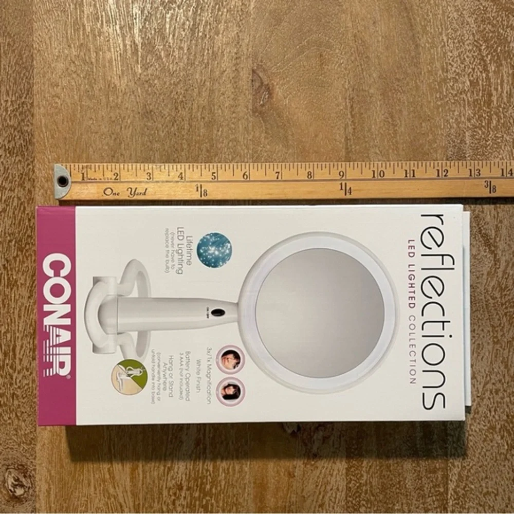 Conair Reflections LED Lighted Collection 3X/1X Magnification Mirror Battery NEW